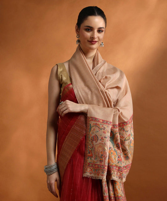 Kanidar- Women's Luxury Wool Maharaj Palla (100*200 cm)