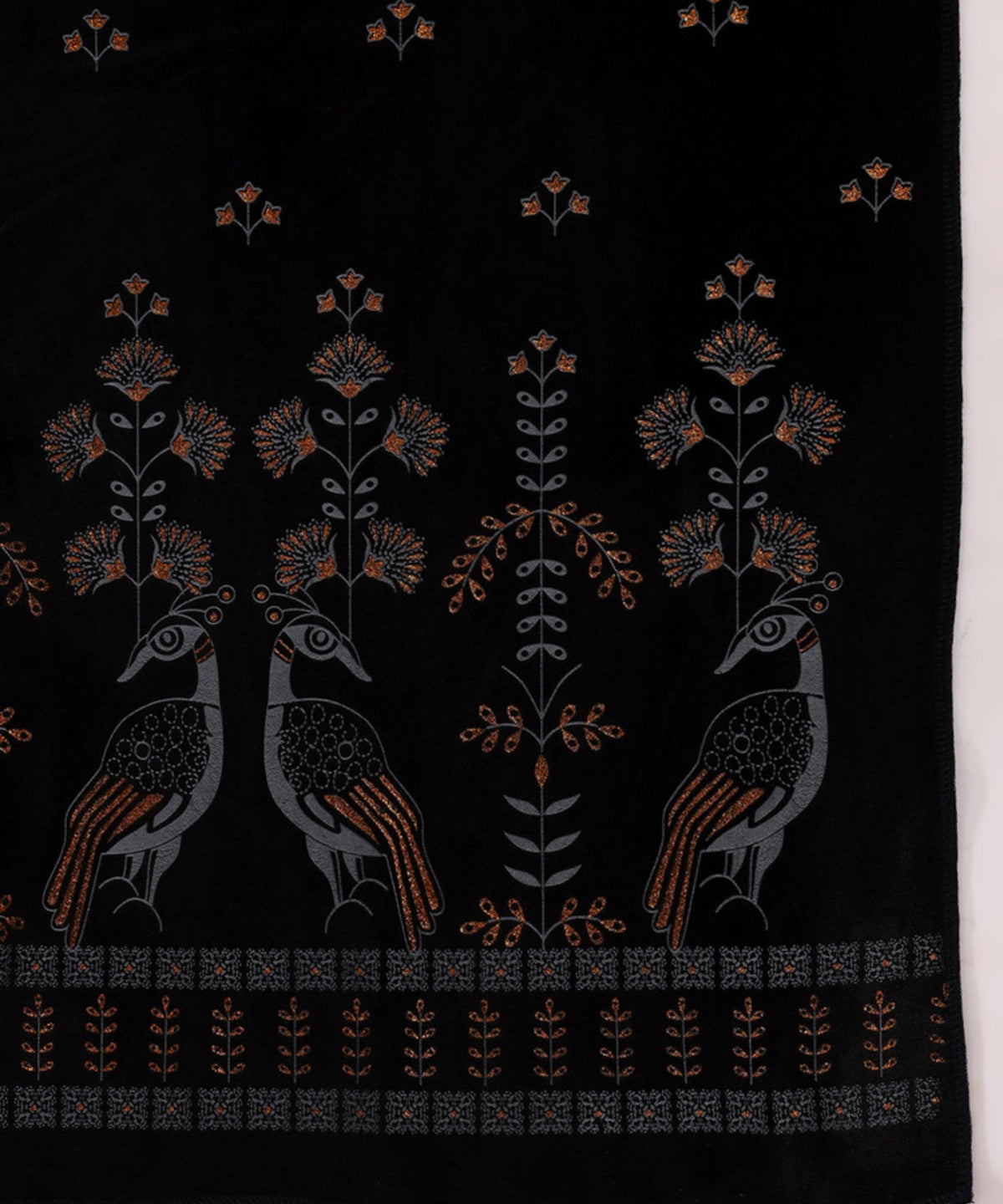 Kanidar- Women's Velvet Peacock Elegant Party Wear Stole