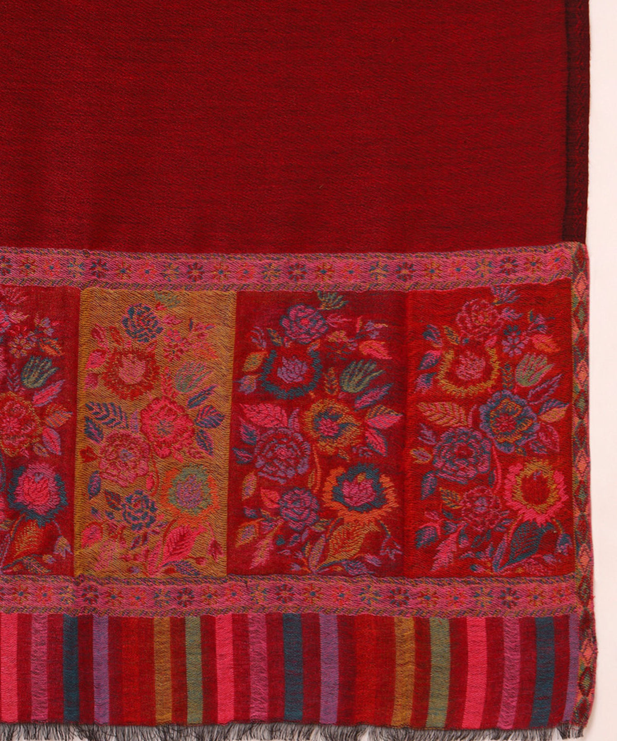 Kanidar- Women's Reversible Kashmiri Antique Weave Palla With one side Zari Touch