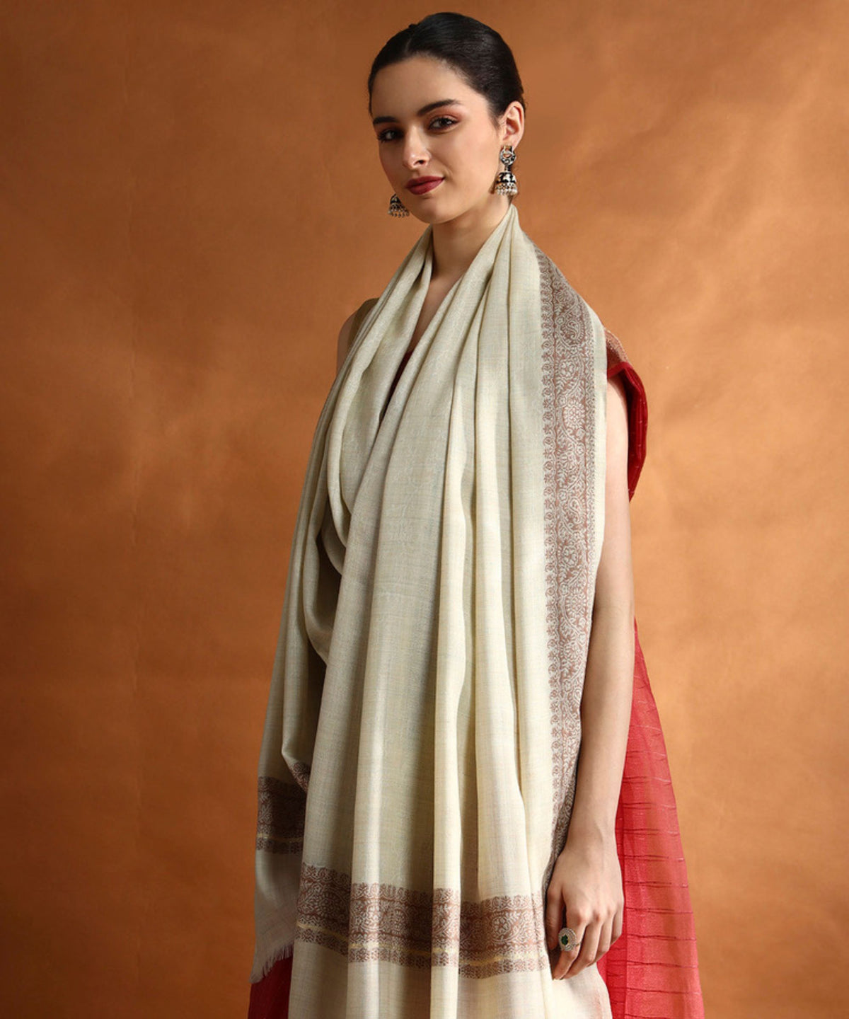 Kanidar- Women's  Wool Blend Amby Phool Traditional Dour Dar (100*200 cm)