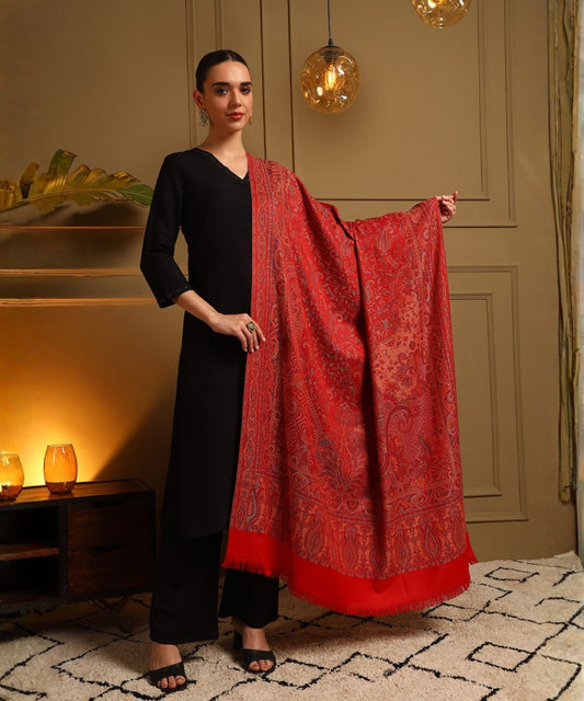 Kanidar- Women's Super Fine, Jacquard Faux Pashmina