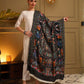 Kanidar- Pure  Wool Bird Garden Designer Shawl For Special Occassions