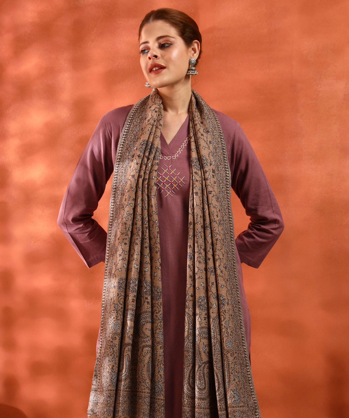 Kanidar- Fine Wool Special Pashmina Touch|Traditonal  Sangeen Paisely Palla Stole