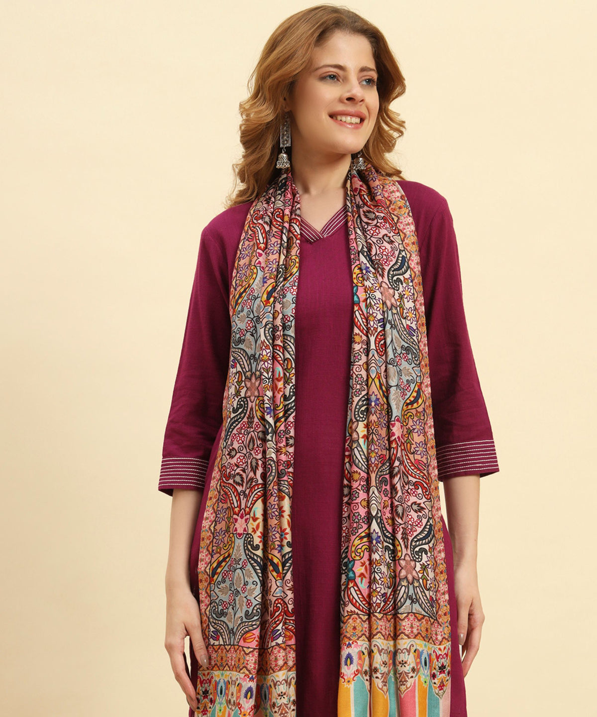 Kanidar- Kashmiri Multi Buty Party Wear Stole