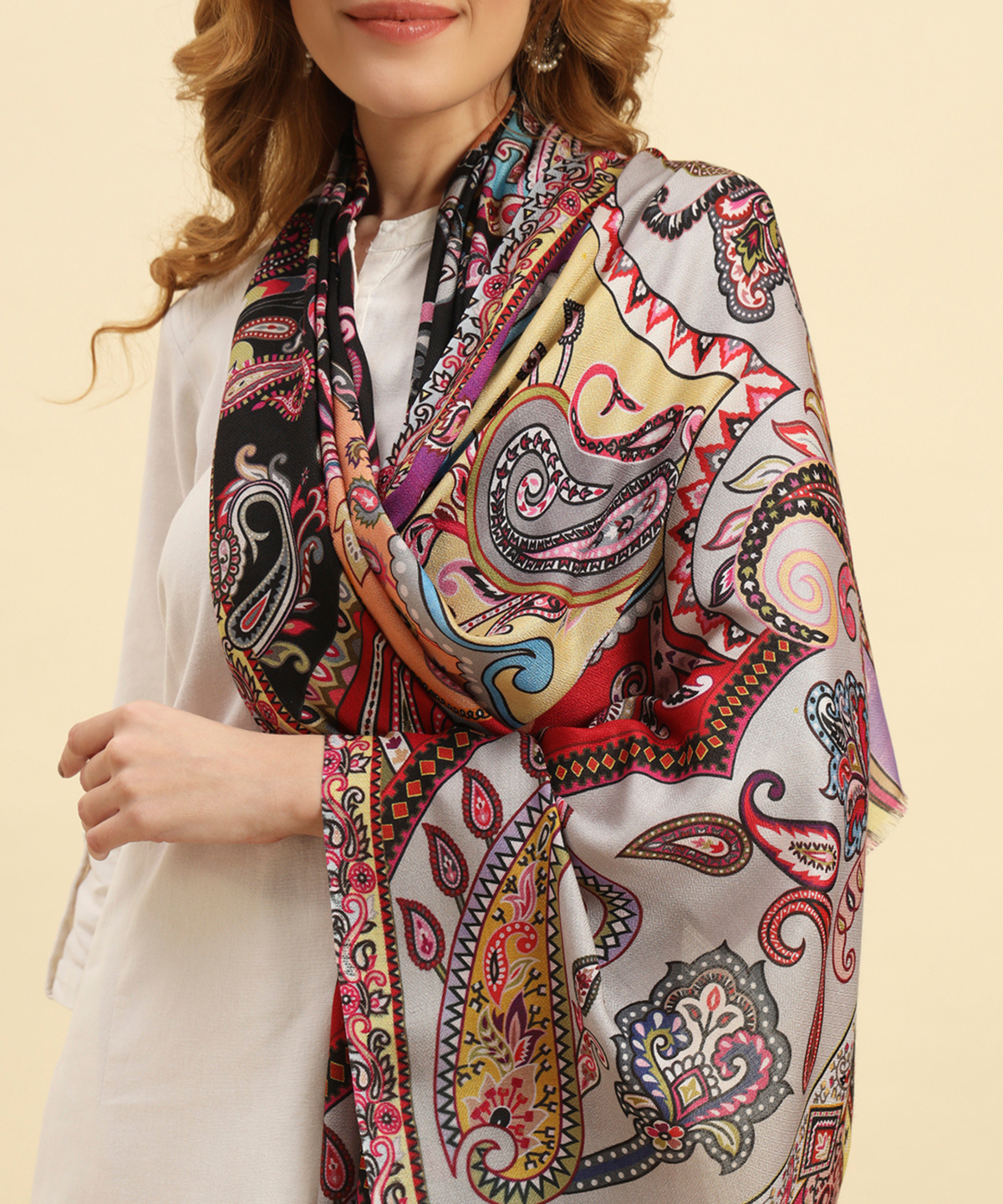 Kanidar- Any Time Classical, Paisely Multi Colour Stole