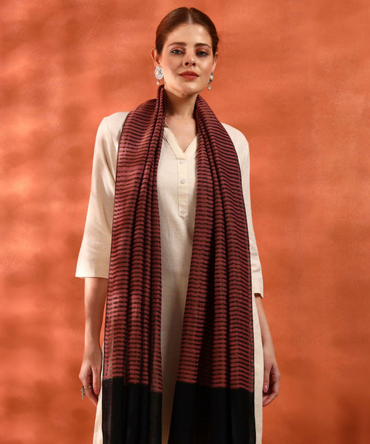 Kanidar- Women's Fine Wool Ethnic Zari Stripes|A Superior Wrap Free Special Box