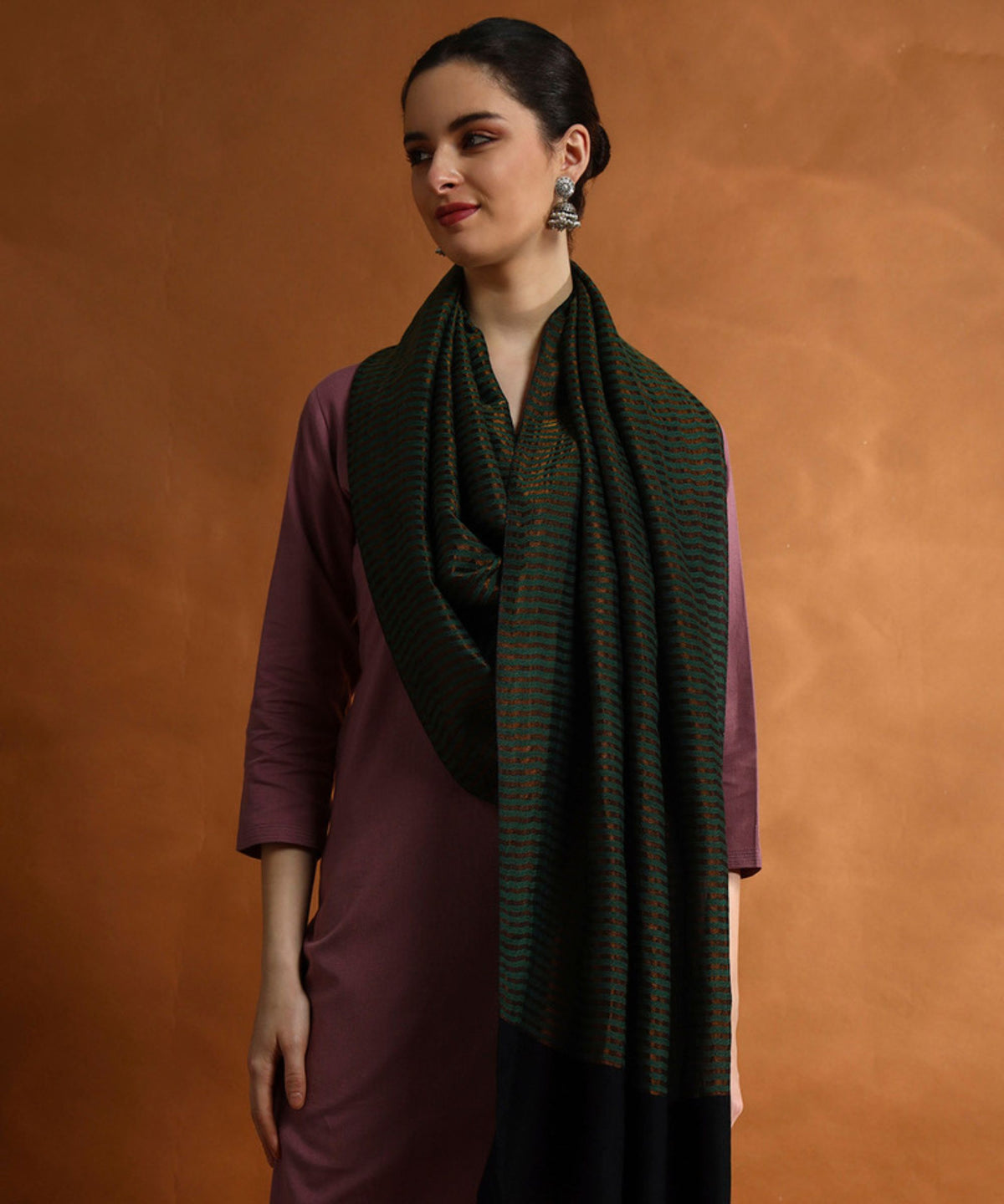 Kanidar- Women's Fine Wool Ethnic Zari Stripes|A Superior Wrap Free Special Box