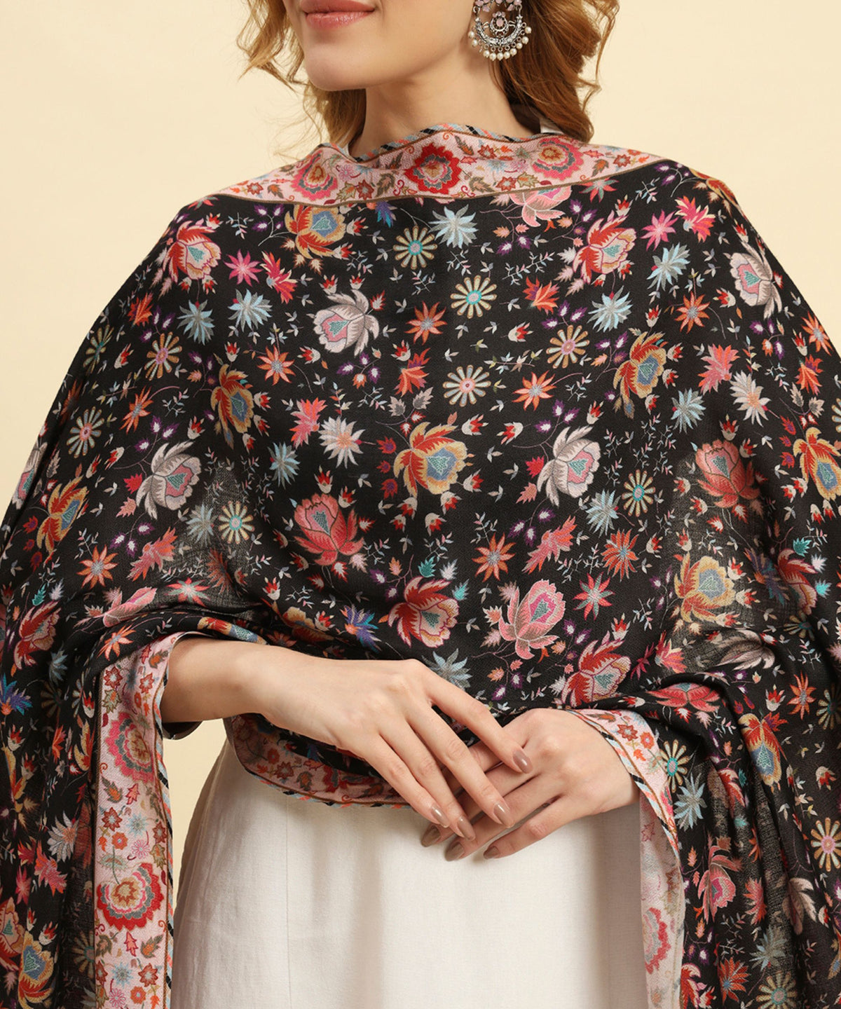 Kanidar- Floral Kashmiri Print Stole