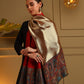 Kanidar- Rversible Mughal Palla Stole With one Side Shimmer and One side Wool