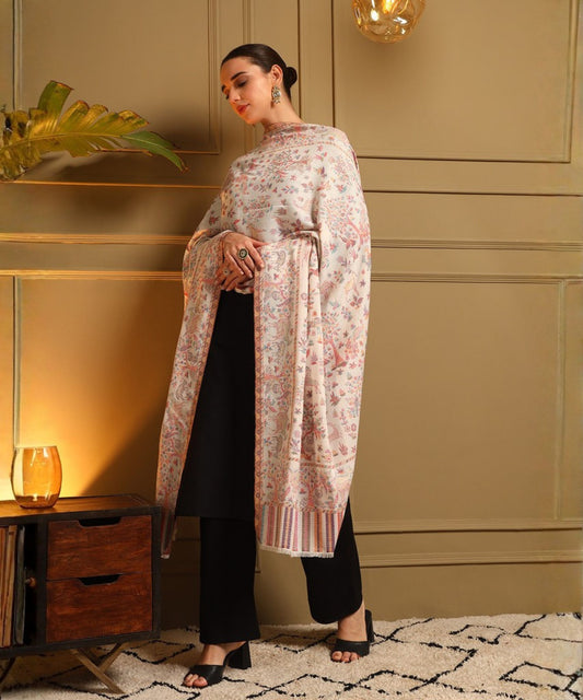 Kanidar- Women's Elegant Jungle Theme jall With Super Combination of Multi Pastels