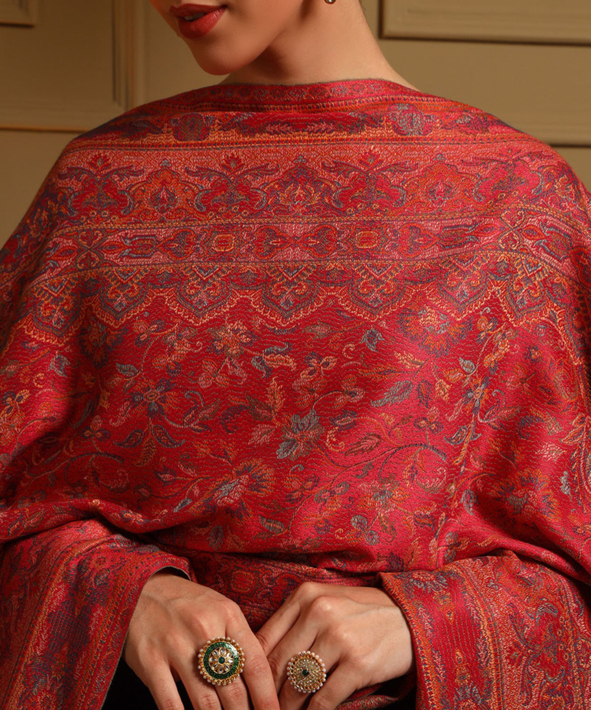 Kanidar- Women's Super Fine, Jacquard Faux Pashmina