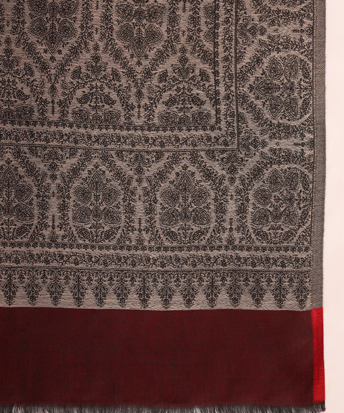 Kanidar- Women's  Barik All Over silken Kashmiri Jamdani Shawl