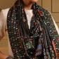 Kanidar- Pure  Wool Bird Garden Designer Shawl For Special Occassions